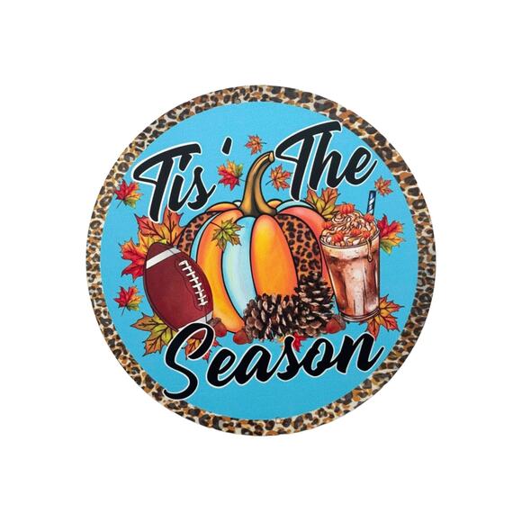 Fall Wreath Bundle Kit - Leopard, Football, Pumpkin Sign & Ribbon Set - Picture 2 of 5